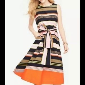 Anne Taylor striped midi dress XS